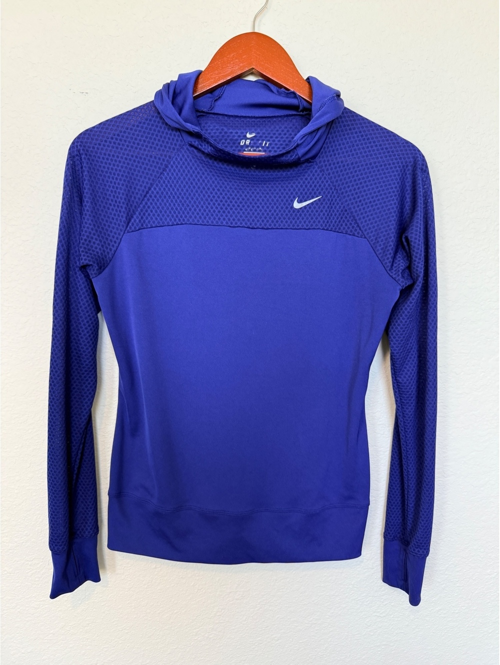 Nike Dri-FIT Hooded Pullover Womens Small Purple Running Training Hoodie